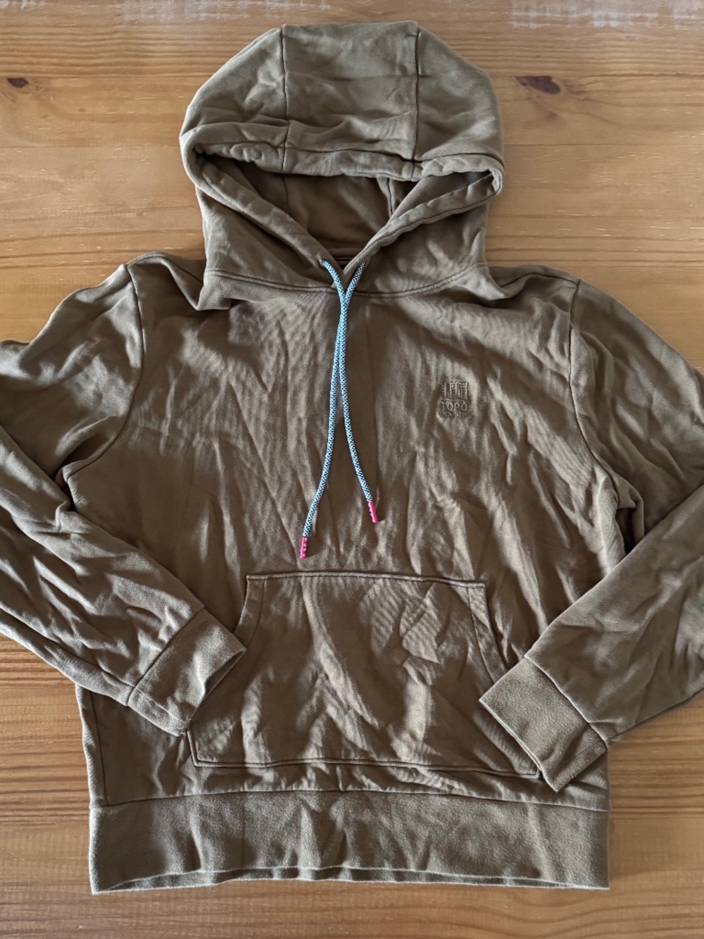 Topo Designs, Brown Pullover Hoodie, Cotton, Men's, Medium